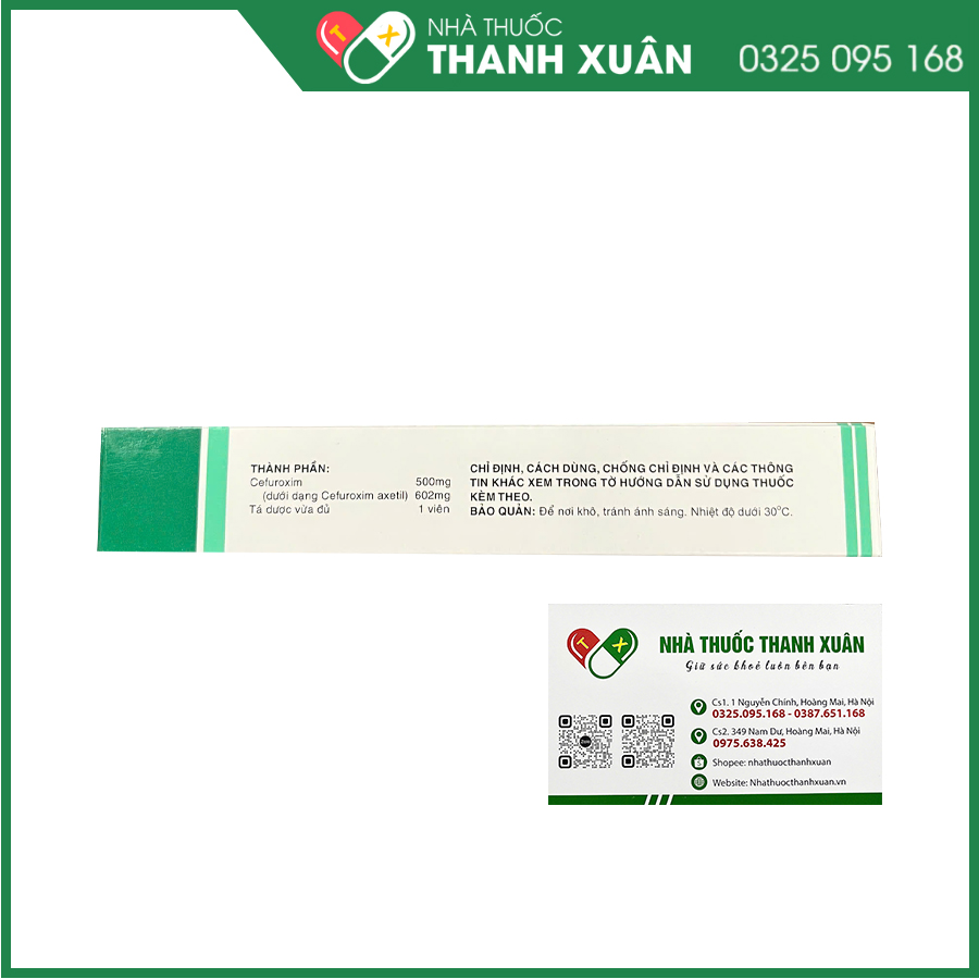 Cefcenat 500mg thuốc kháng sinh điều trị nhiễm khuẩn hô hấp, nhiễm khuẩn da-mô-tiết niệu, điều trị bệnh Lyme giai đoạn đầu